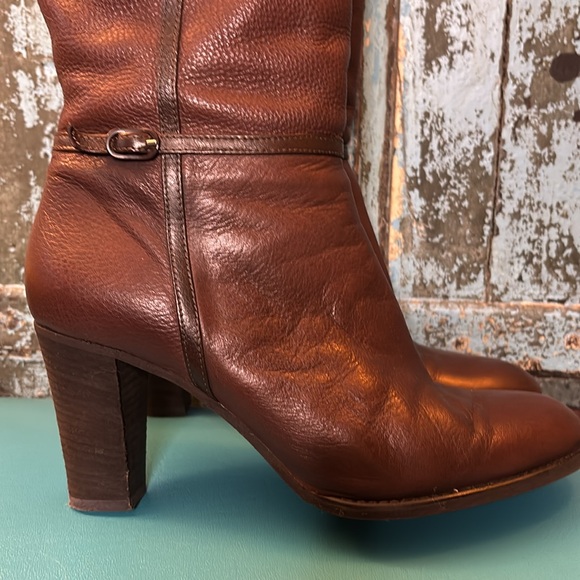 J.Crew Beckett Extended Calf Chocolate Brown Leather Knee-High Boots size 8 - Picture 5 of 15
